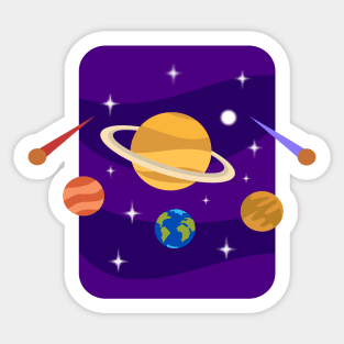 Solar System With Planets Astronaut gift Sticker